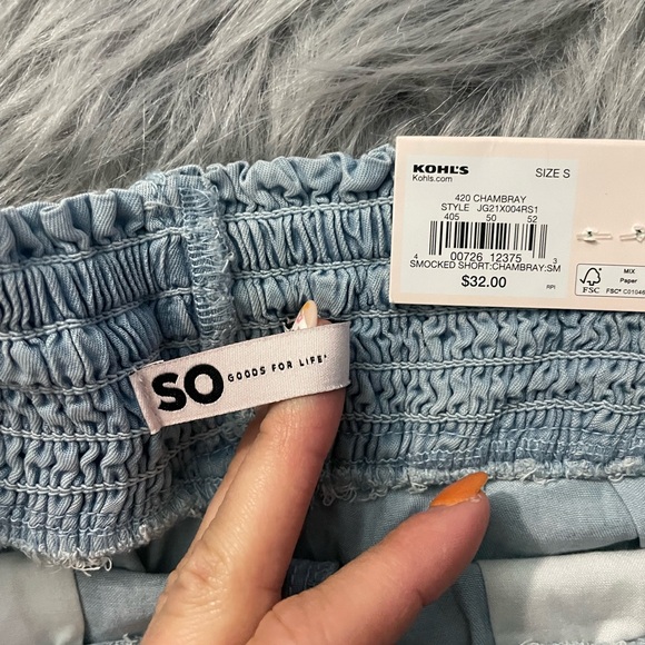 NWT Kohl's Light Blue High Waist Women's Shorts - Picture 4 of 7